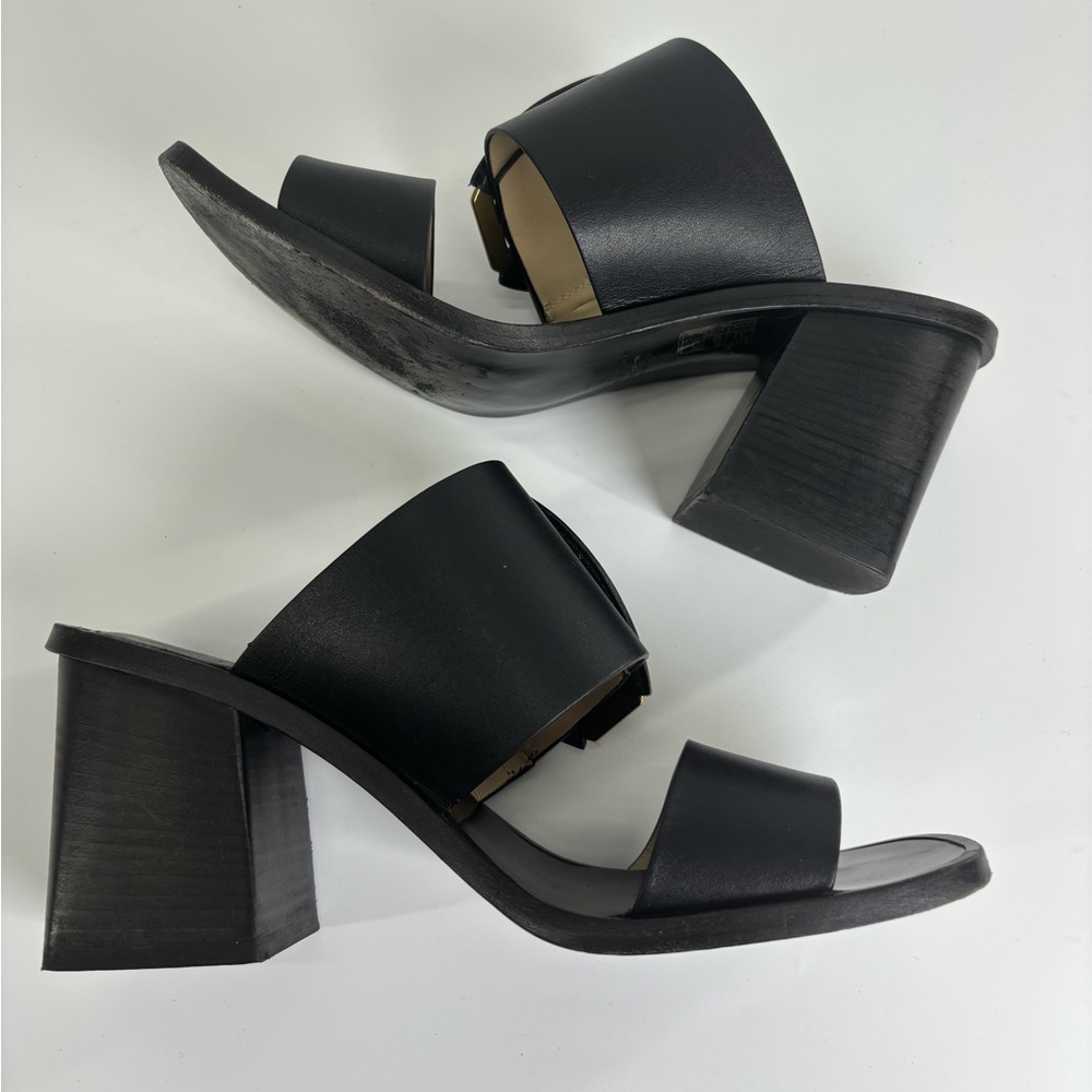 Banana Republic Ravello sandals 8 black leather high heel Italy - Picture 8 of 12